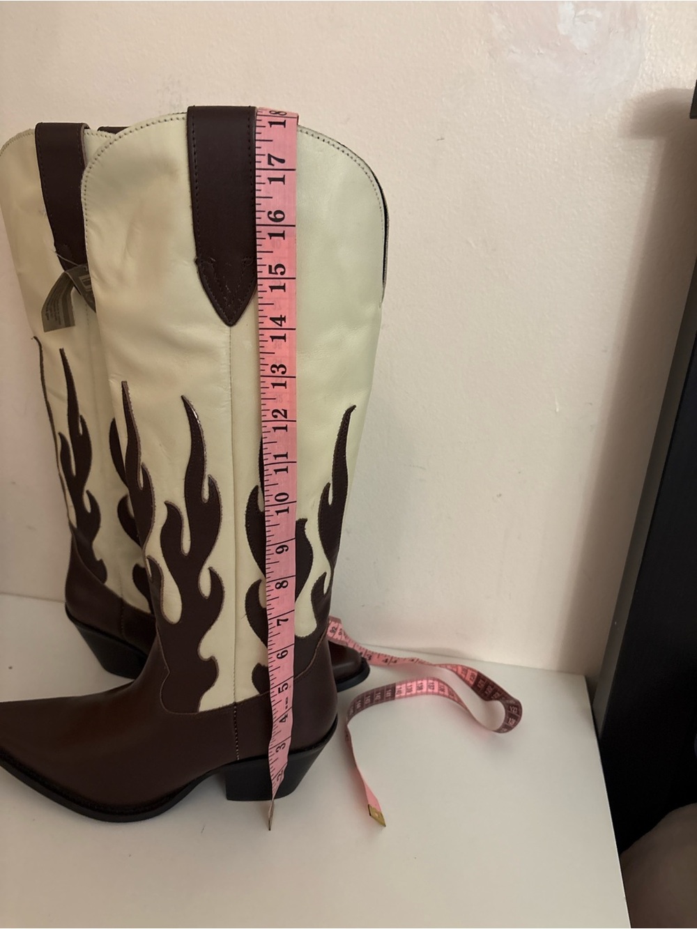New Dingo Brown and Cream Western Knee-High Cowboy Boots 6 M - Picture 6 of 9